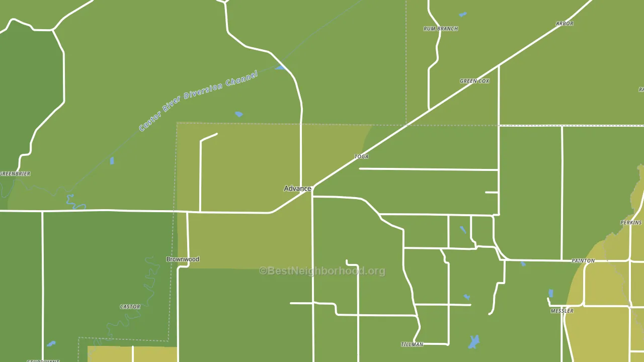Advance, MO block-group voter-turnout map