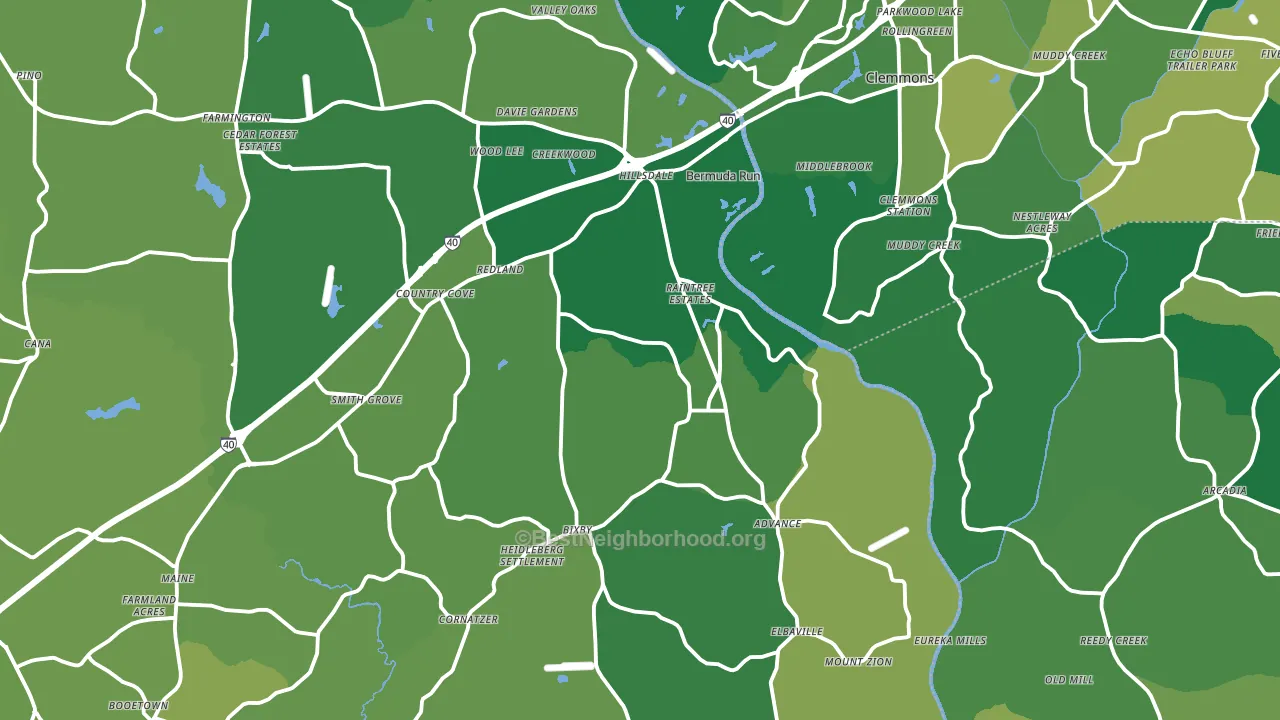 Advance, NC block-group voter-turnout map