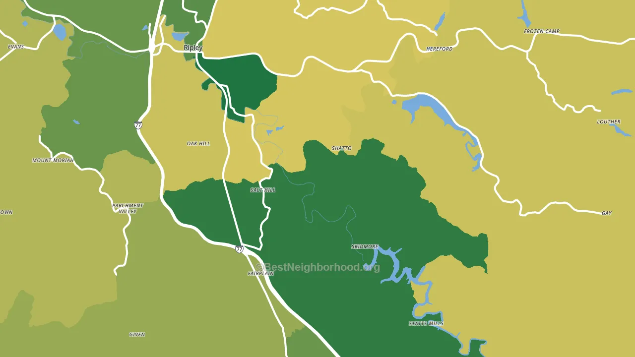Advent, WV block-group voter-turnout map