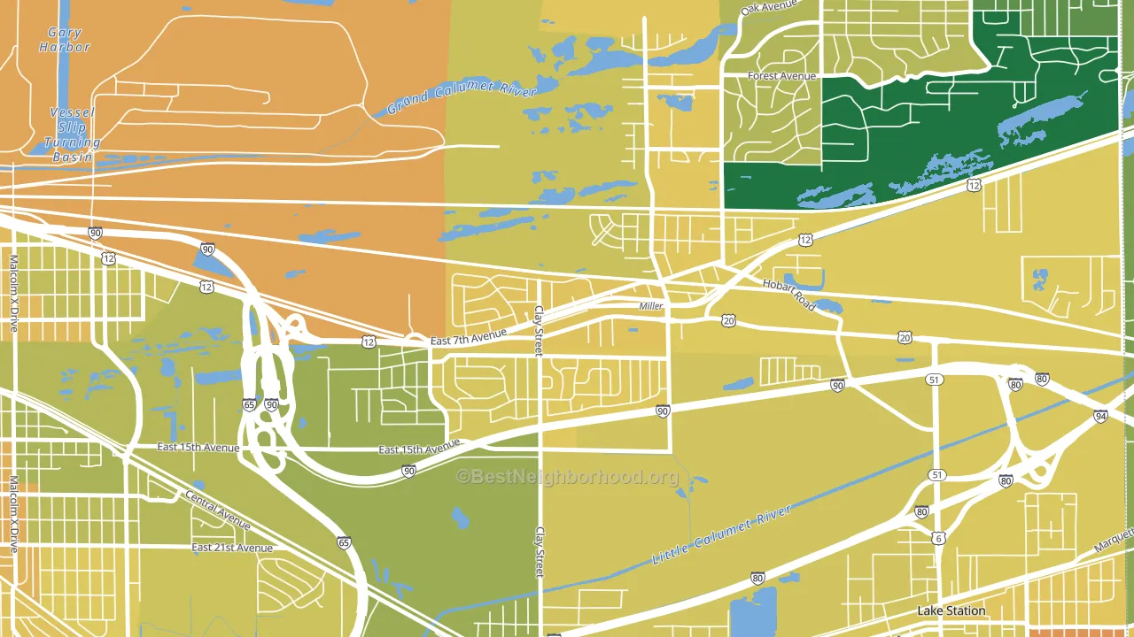 Aetna, Gary, IN block-group voter-turnout map