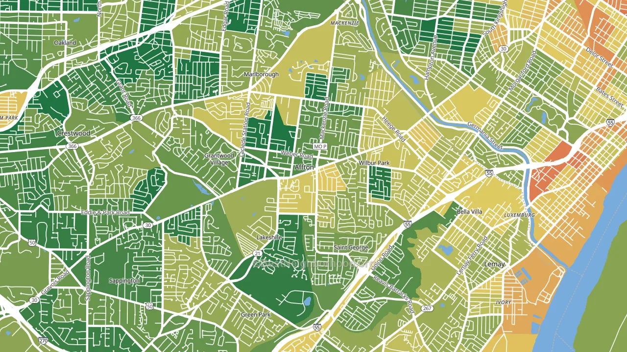 Affton, MO block-group voter-turnout map