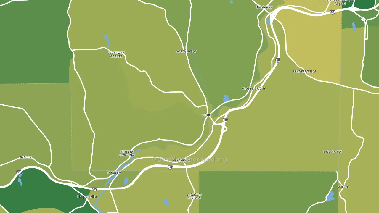 Afton, NY block-group voter-turnout map