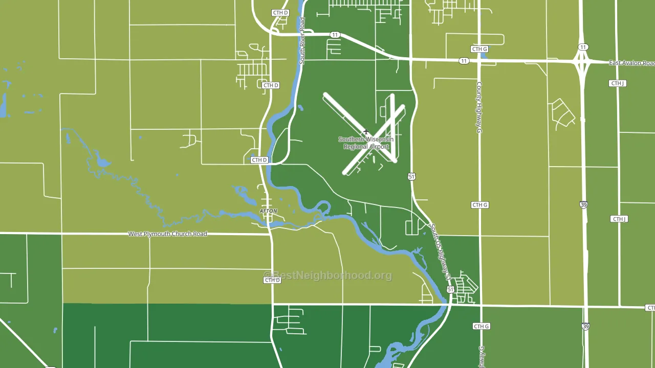 Afton, WI block-group voter-turnout map