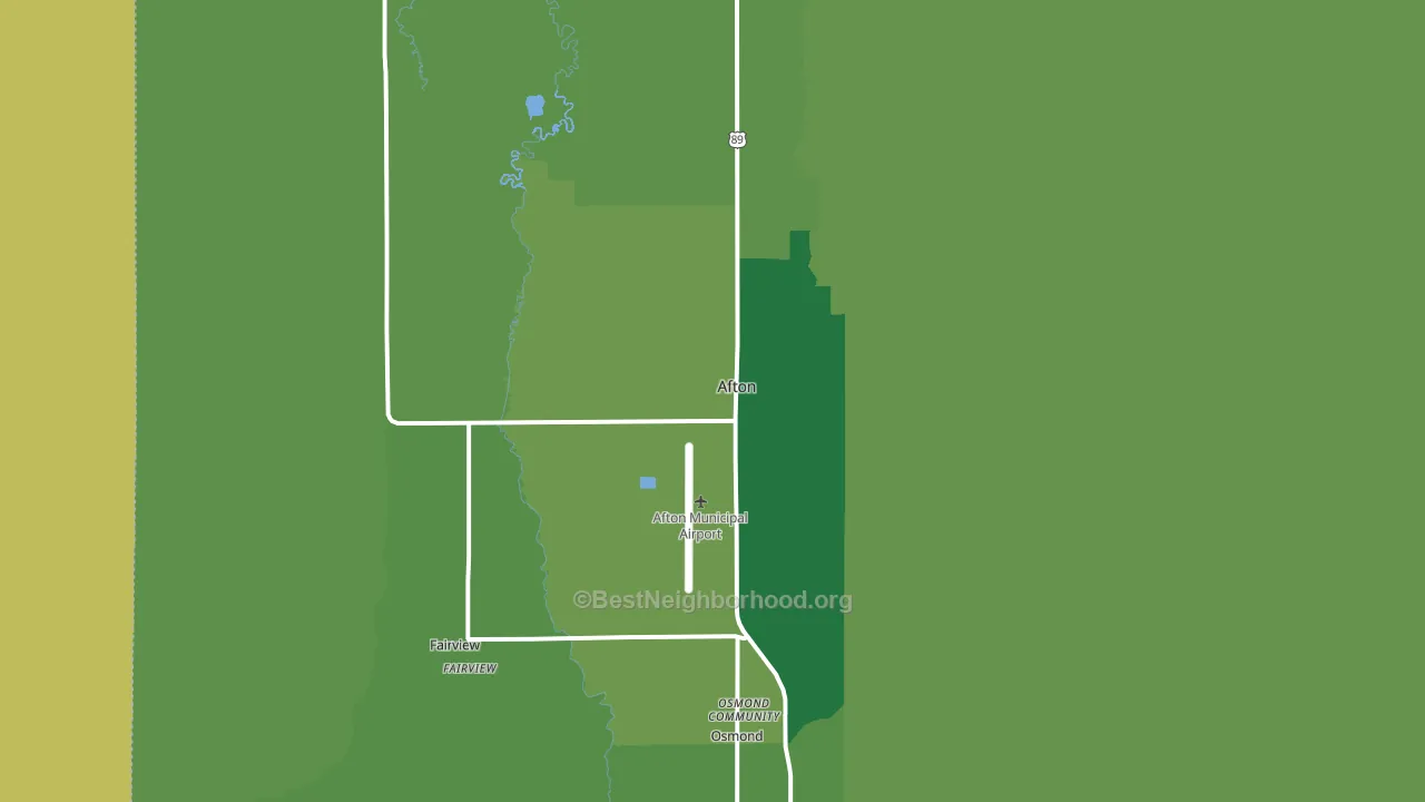 Afton, WY block-group voter-turnout map