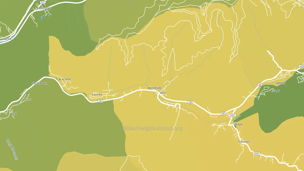 Ages-Brookside, KY block-group voter-turnout map