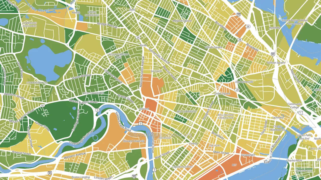 Aggasiz-Harvard, Cambridge, MA block-group voter-turnout map