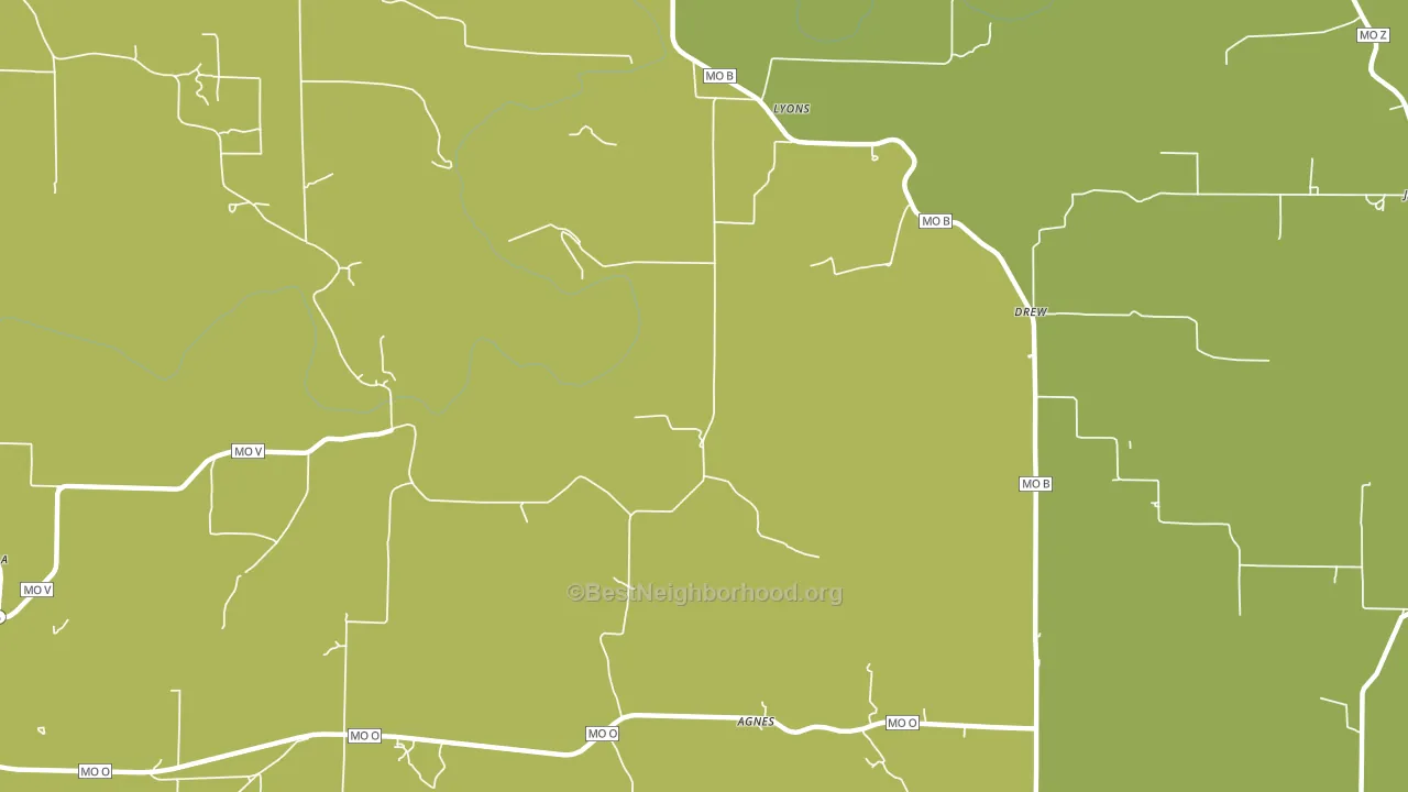 Agnes, MO block-group voter-turnout map
