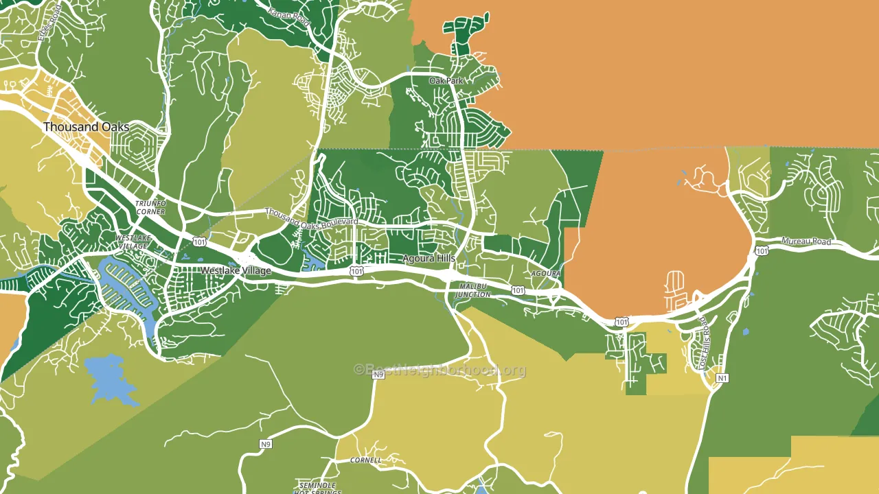 Agoura Hills, CA block-group voter-turnout map