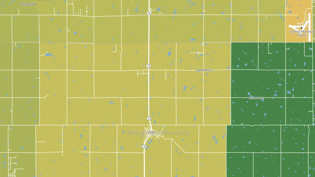Agra, OK block-group voter-turnout map