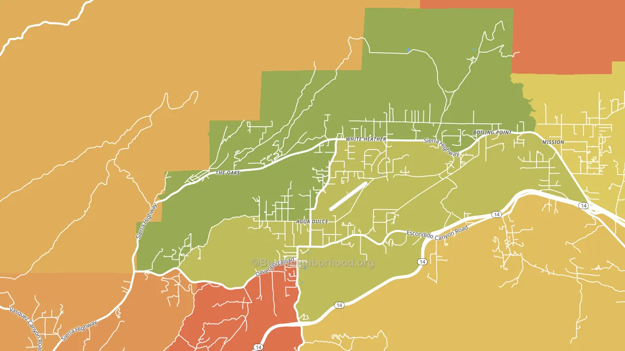 Agua Dulce, CA block-group voter-turnout map