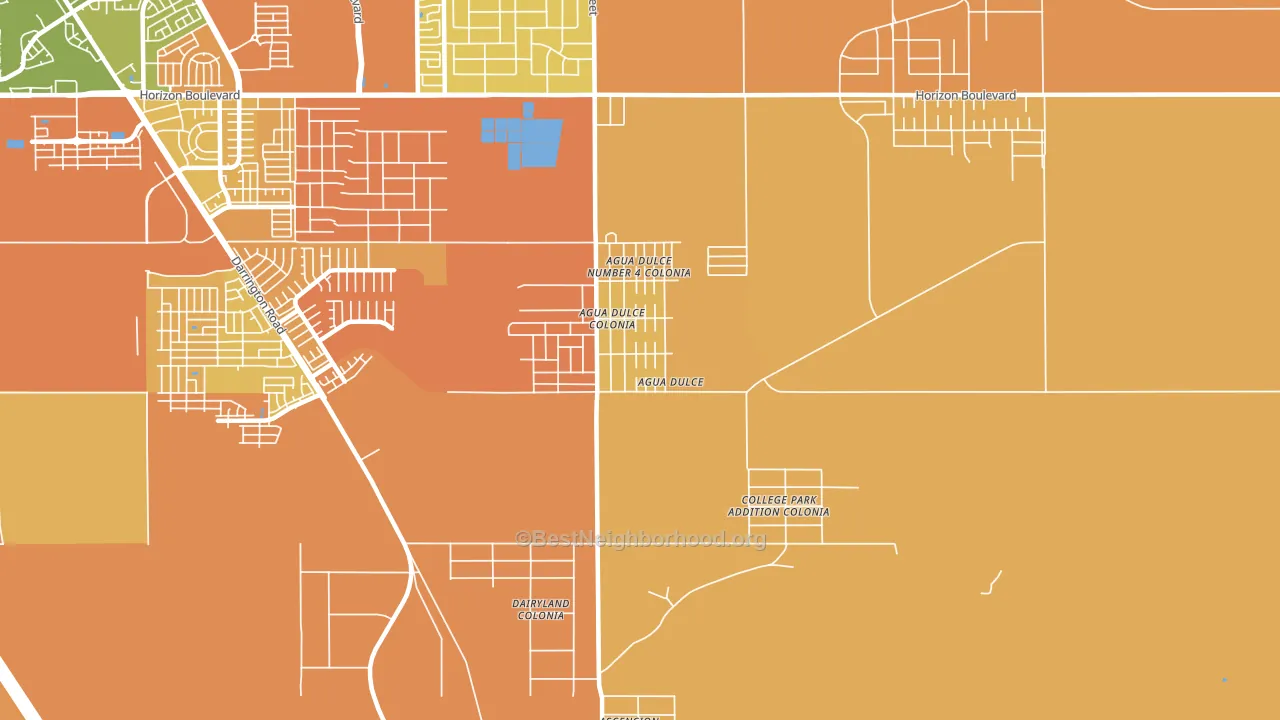 Agua Dulce, El Paso, TX block-group voter-turnout map