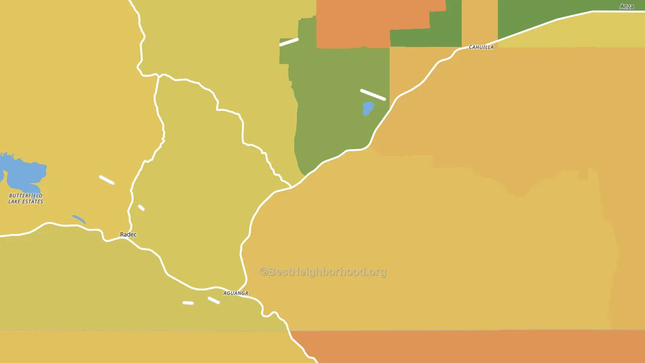 Aguanga, CA block-group voter-turnout map