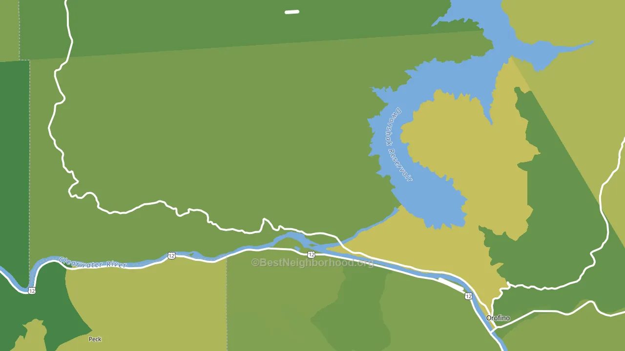 Ahsahka, ID block-group voter-turnout map