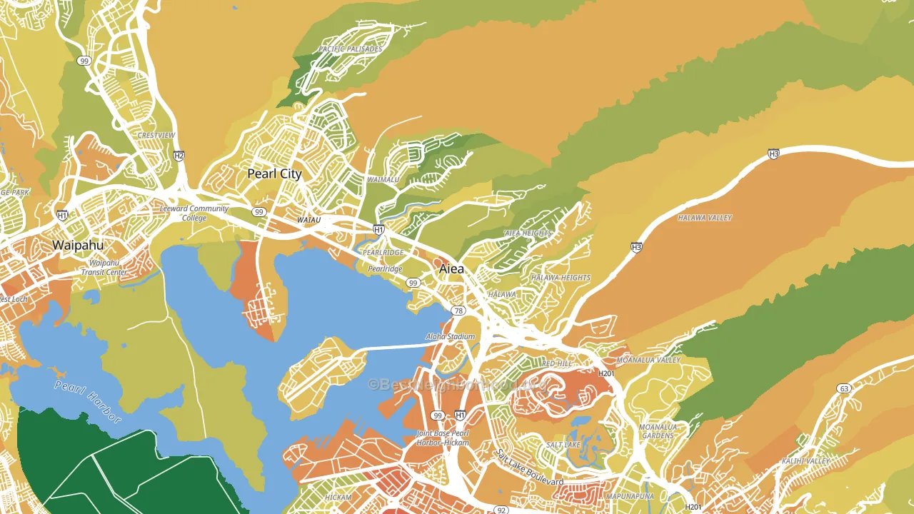 Aiea, HI block-group voter-turnout map