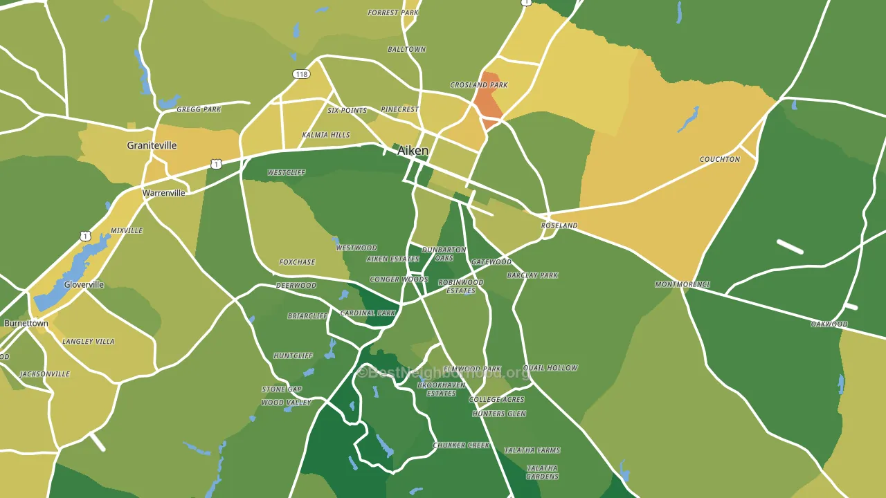 Aiken, SC block-group voter-turnout map