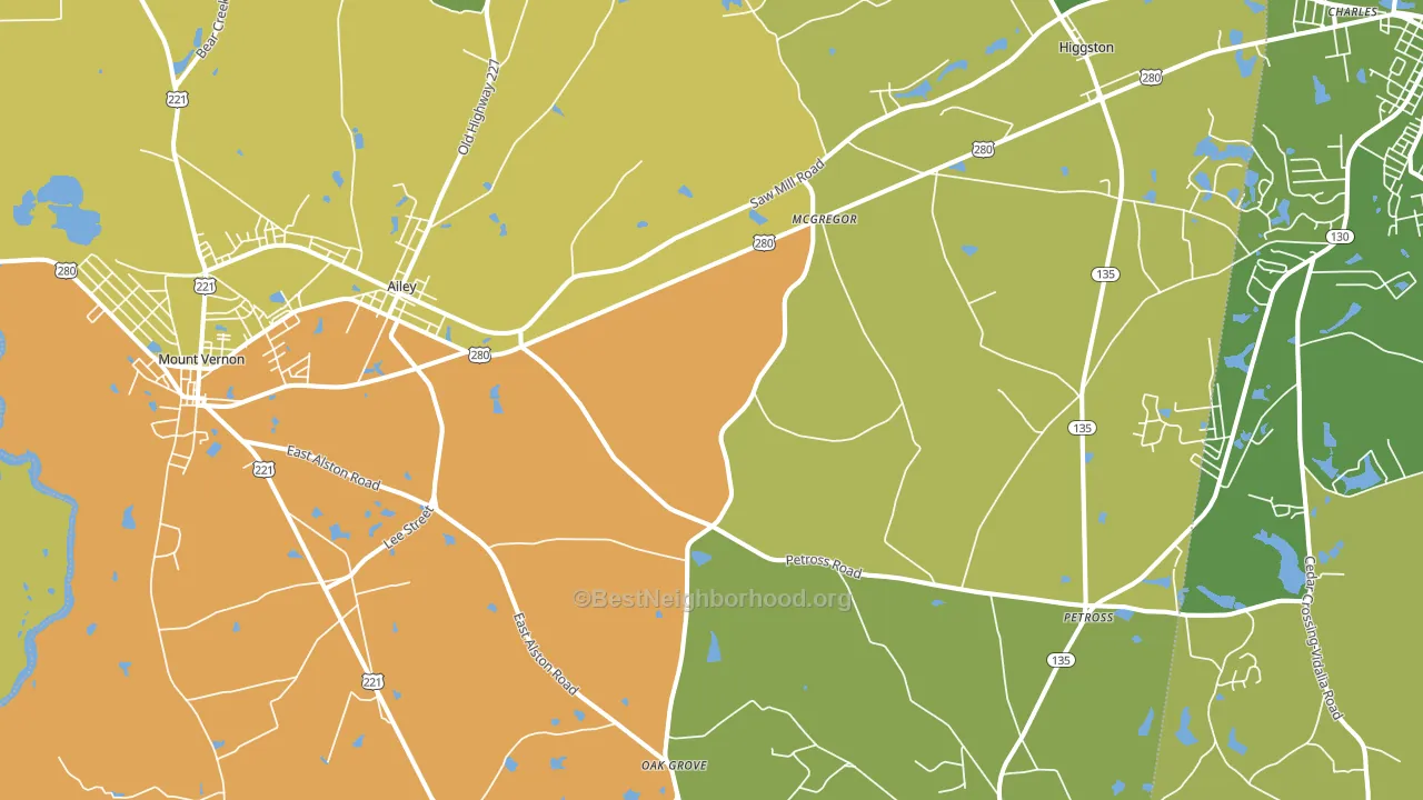 Ailey, GA block-group voter-turnout map