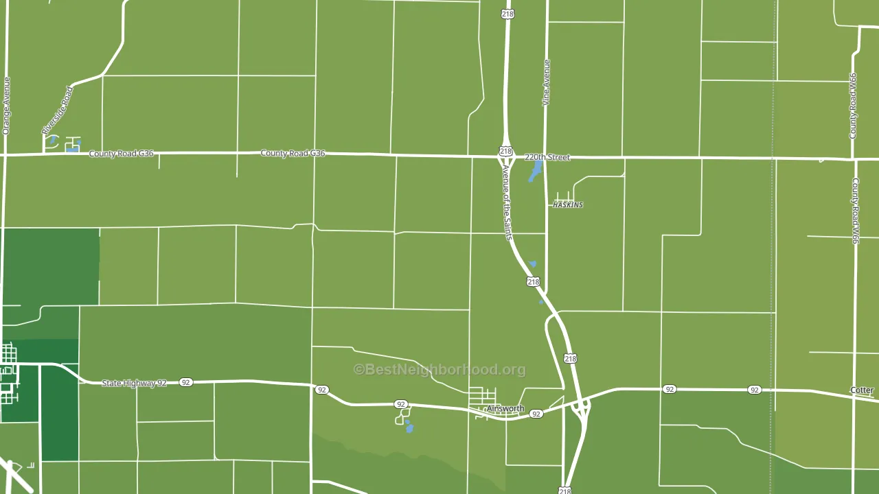 Ainsworth, IA block-group voter-turnout map