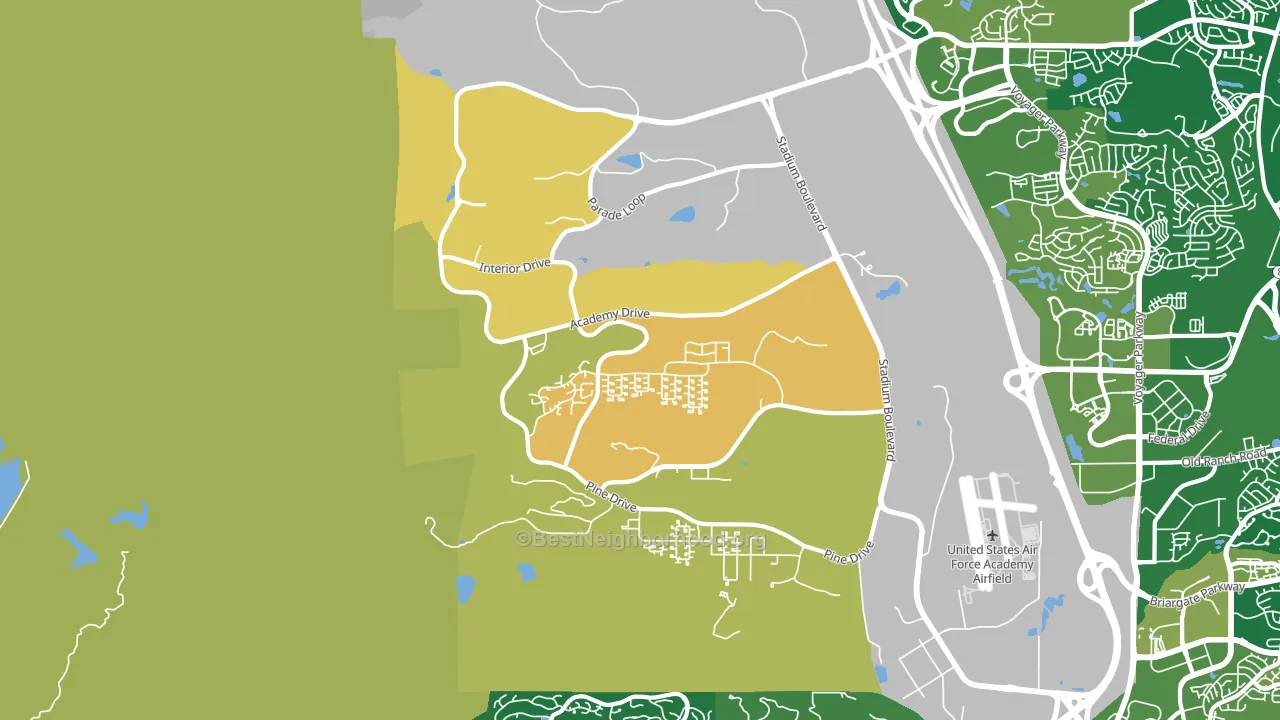 Air Force Academy, CO block-group voter-turnout map