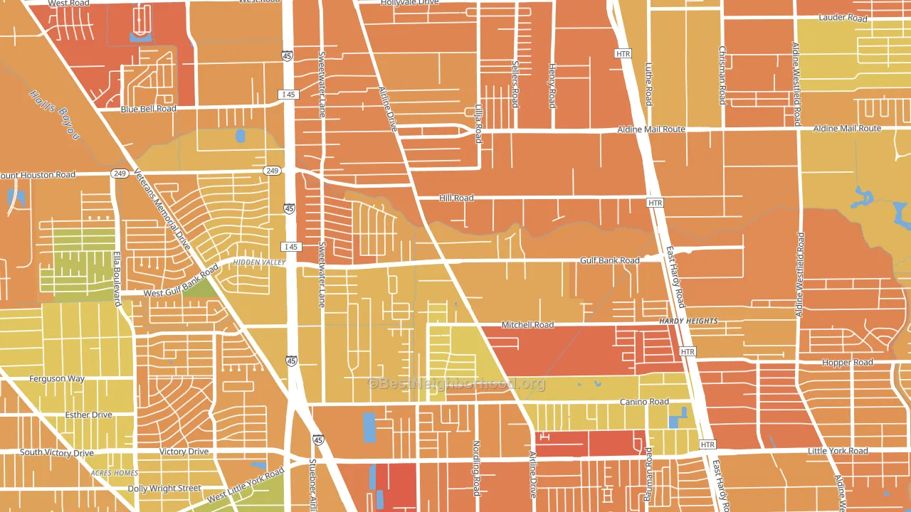 Airline, Houston, TX block-group voter-turnout map