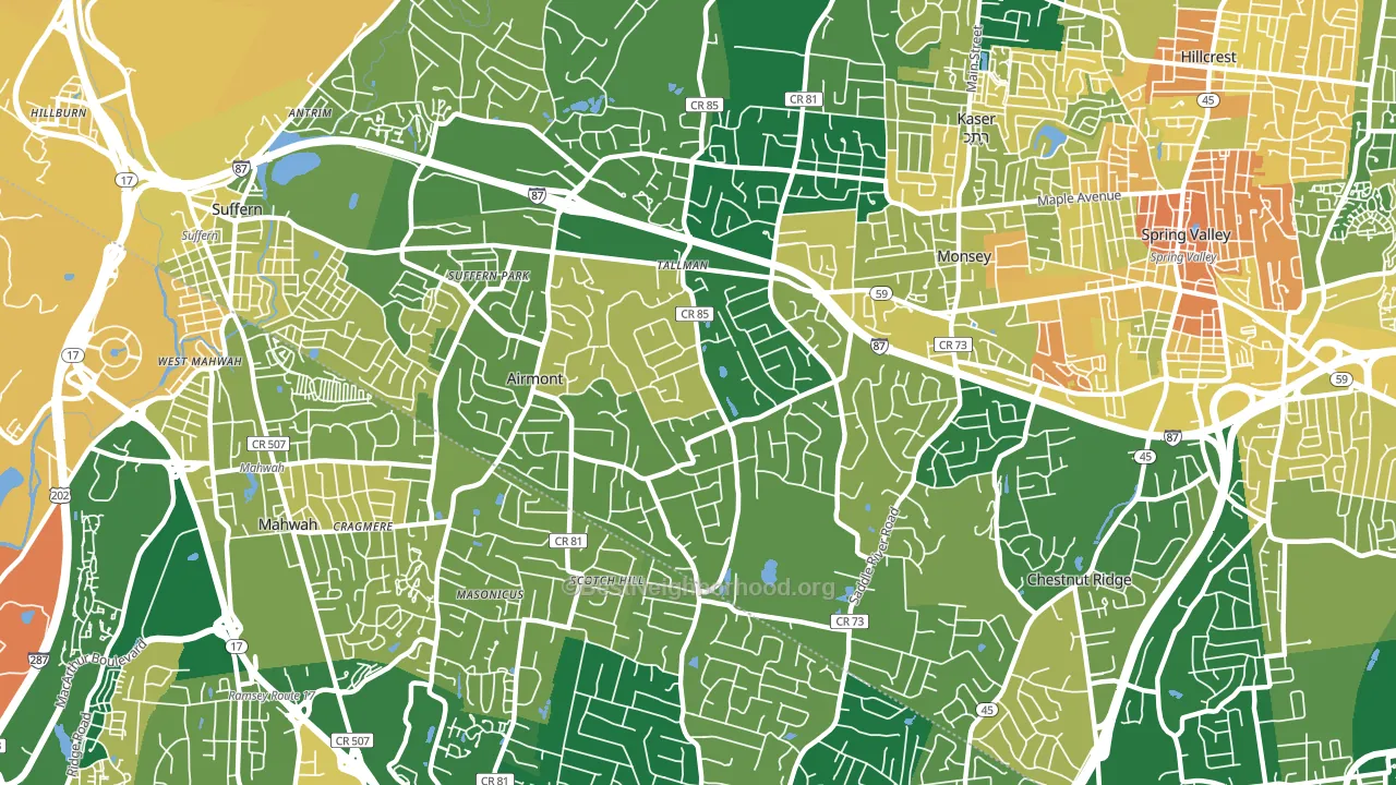 Airmont, NY block-group voter-turnout map