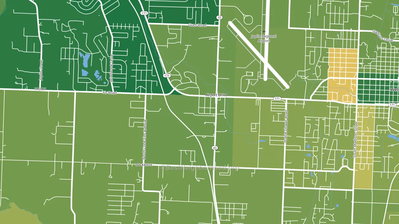 Airport Drive, MO block-group voter-turnout map