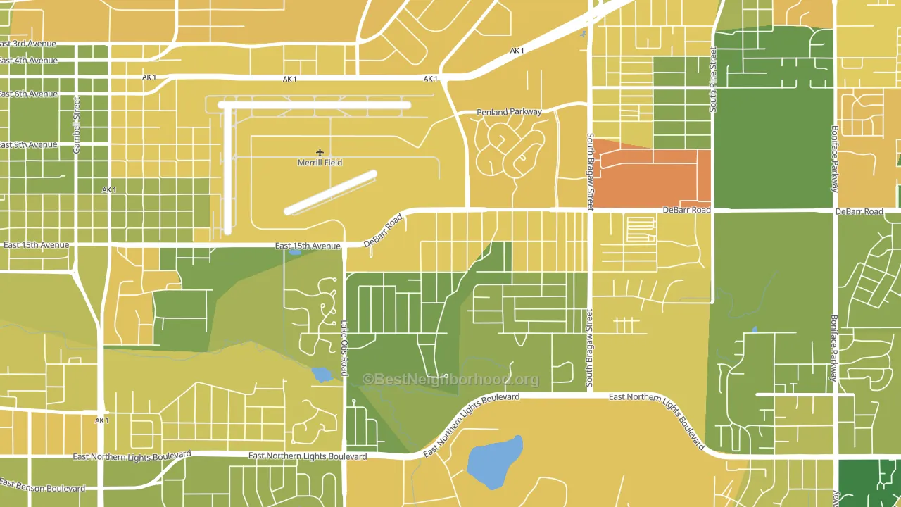 Airport Heights, Anchorage, AK block-group voter-turnout map