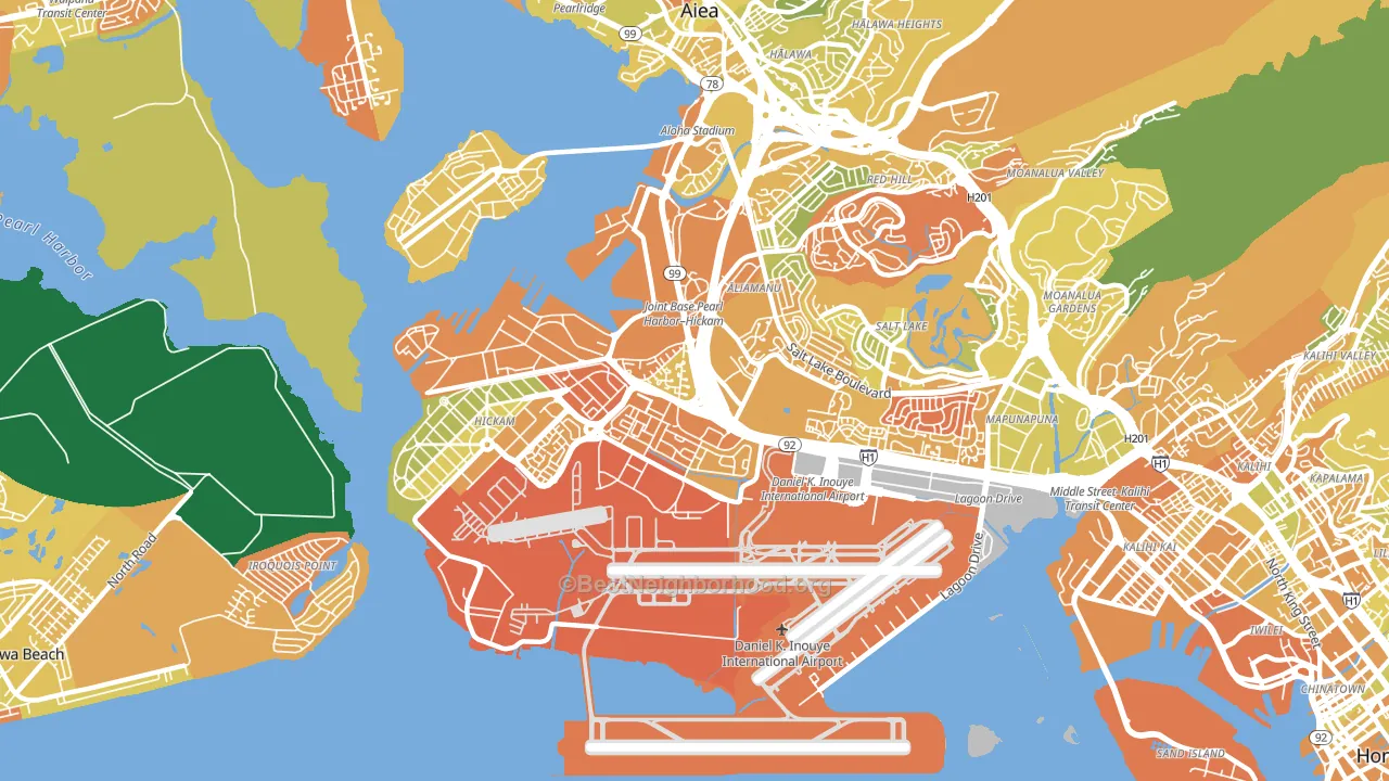 Airport, Honolulu, HI block-group voter-turnout map