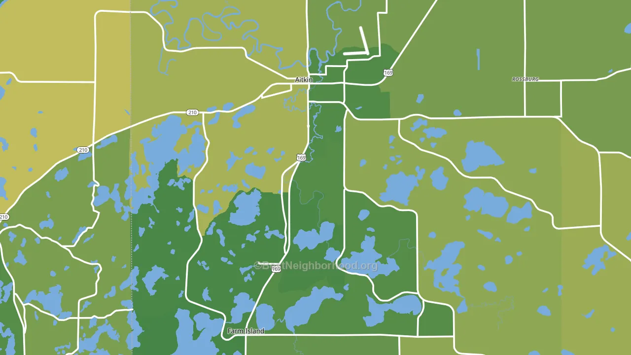 Aitkin, MN block-group voter-turnout map