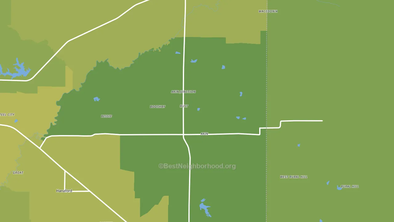 Akin, IL block-group voter-turnout map