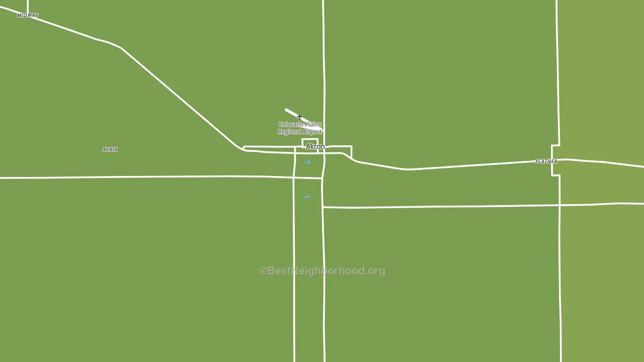 Akron, CO block-group voter-turnout map