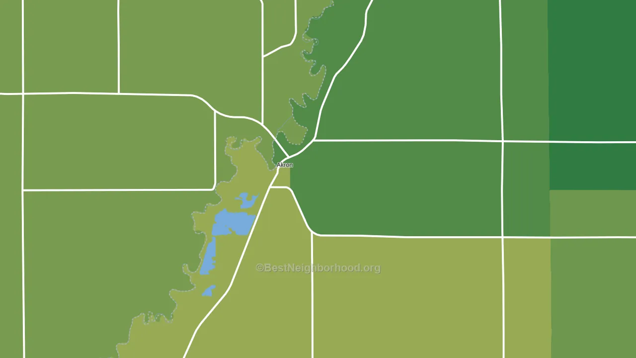 Akron, IA block-group voter-turnout map