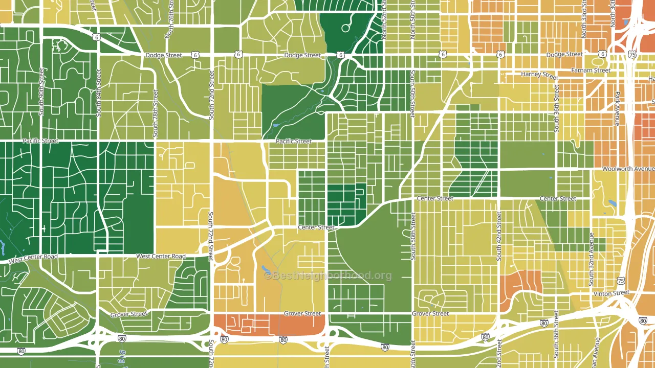 Aksarben-Elmwood Park, Omaha, NE block-group voter-turnout map