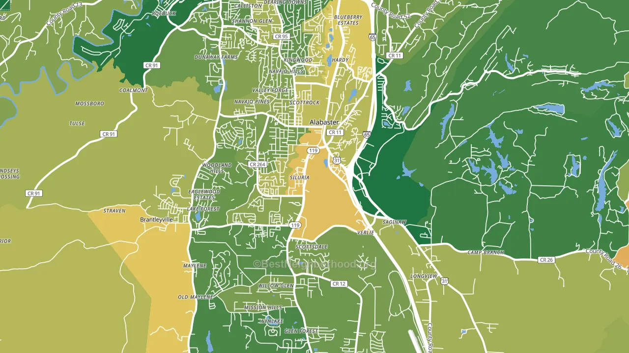 Alabaster, AL block-group voter-turnout map