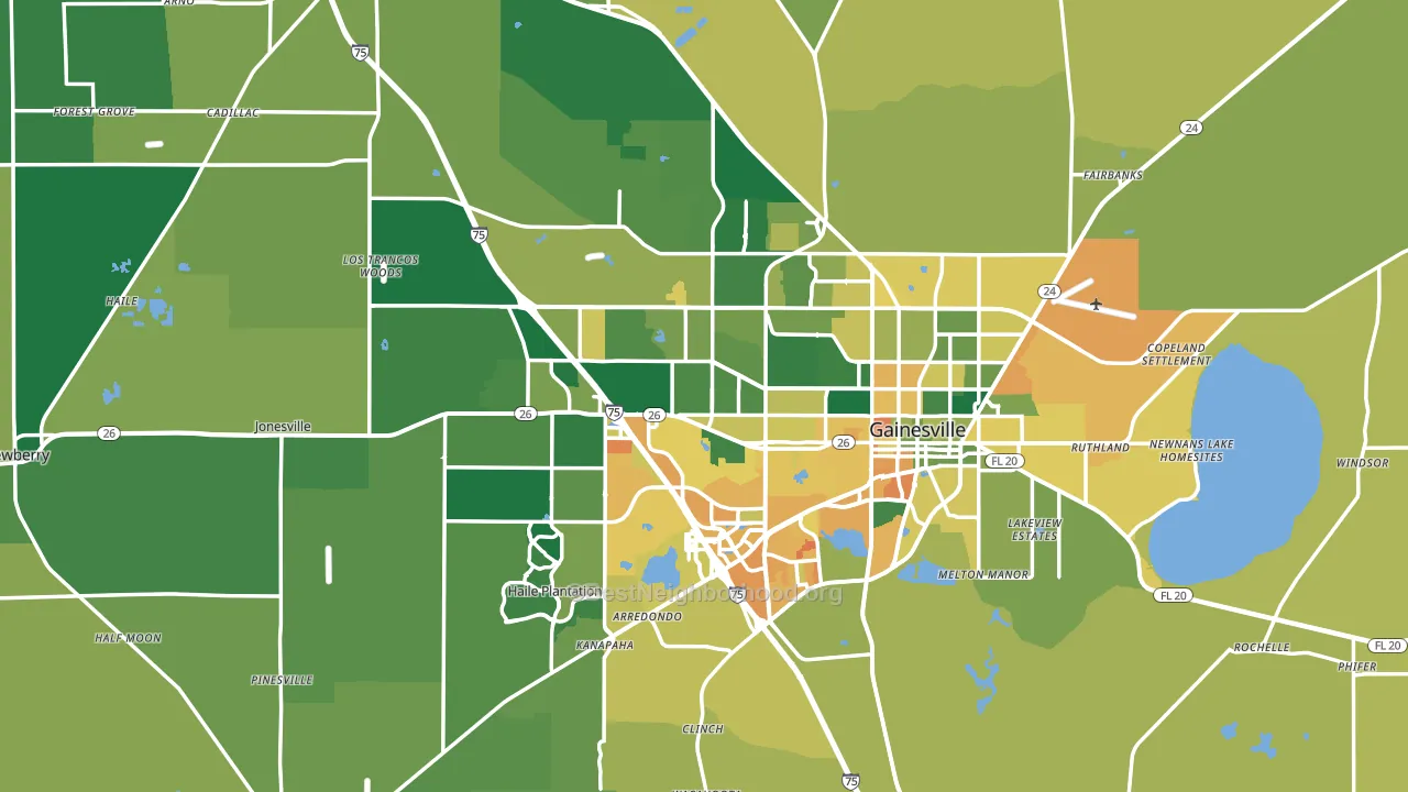 Alachua County, FL block-group voter-turnout map