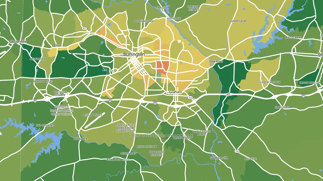 Alamance County, NC block-group voter-turnout map
