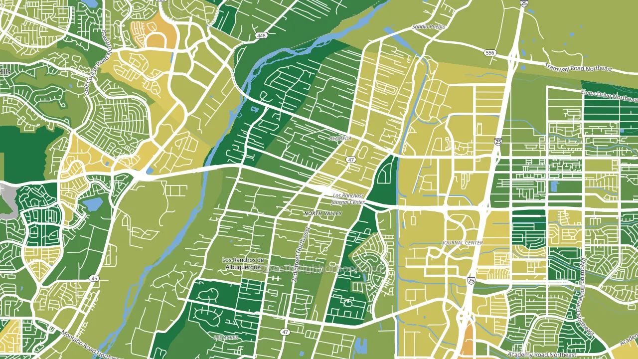 Alamedan Valley, North Valley, NM block-group voter-turnout map