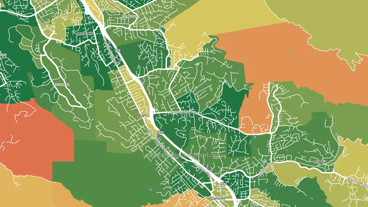 Alamo, CA block-group voter-turnout map