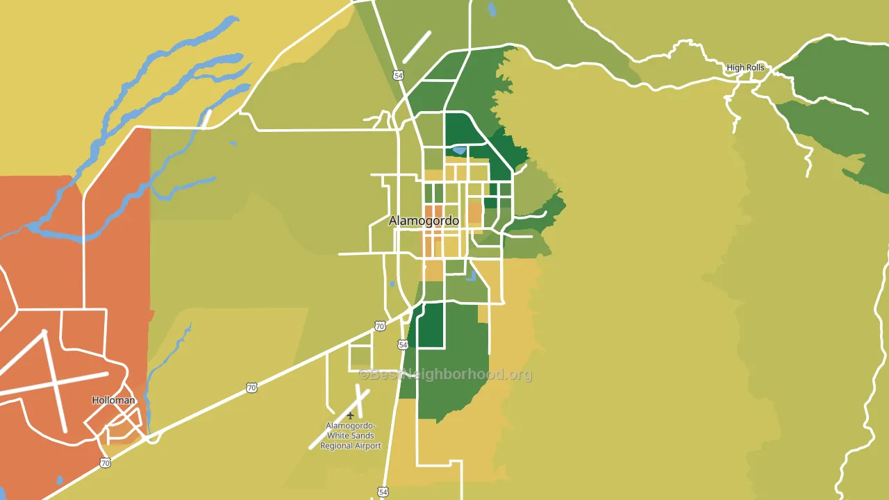 Alamogordo, NM block-group voter-turnout map