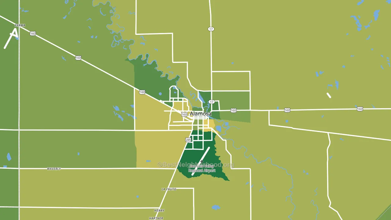 Alamosa, CO block-group voter-turnout map