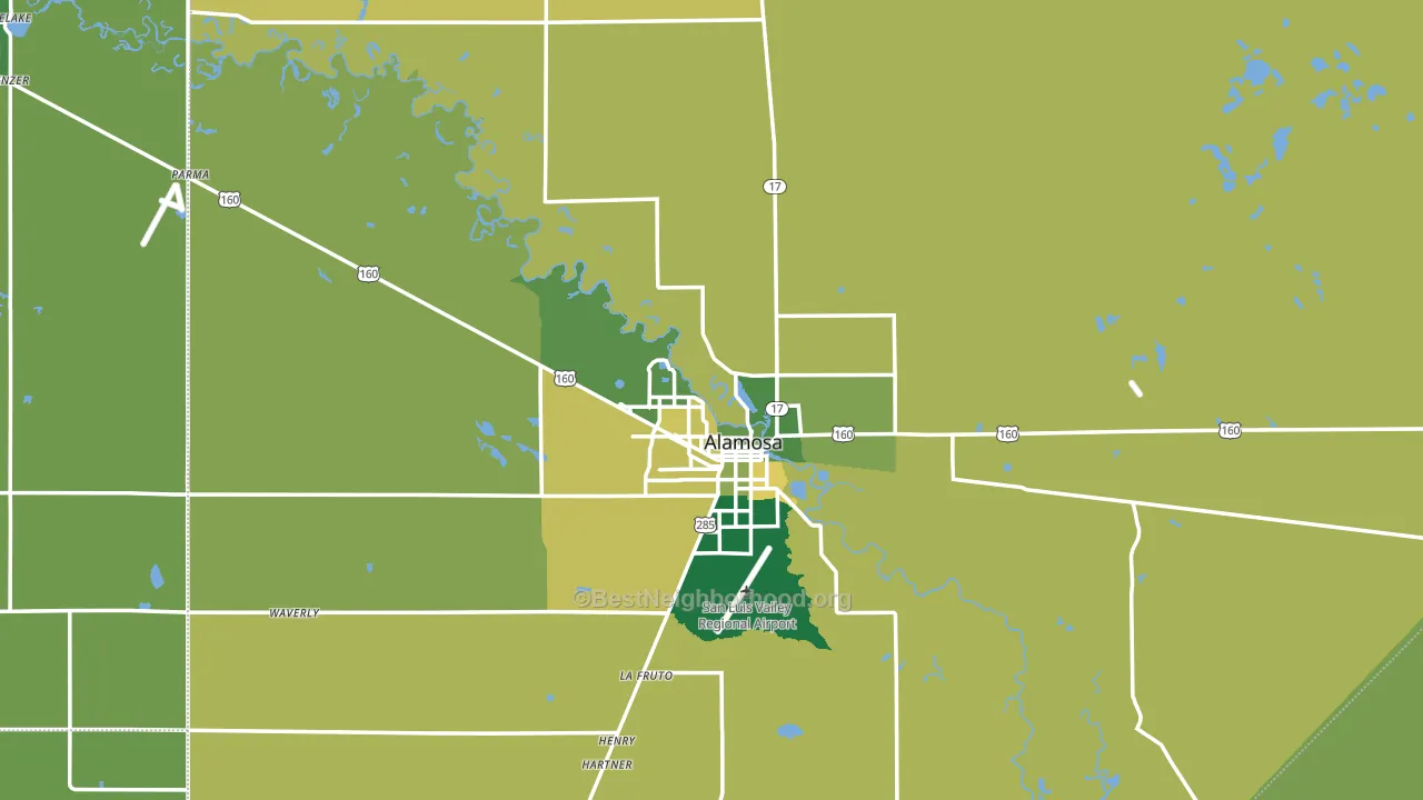 Alamosa County, CO block-group voter-turnout map