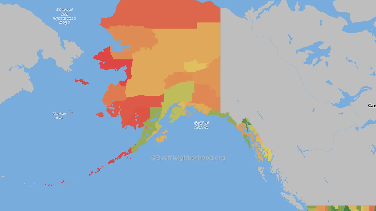 Alaska block-group voter-turnout map