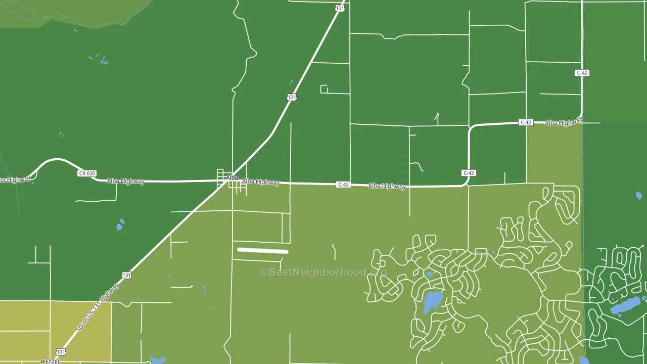 Alba, MI block-group voter-turnout map