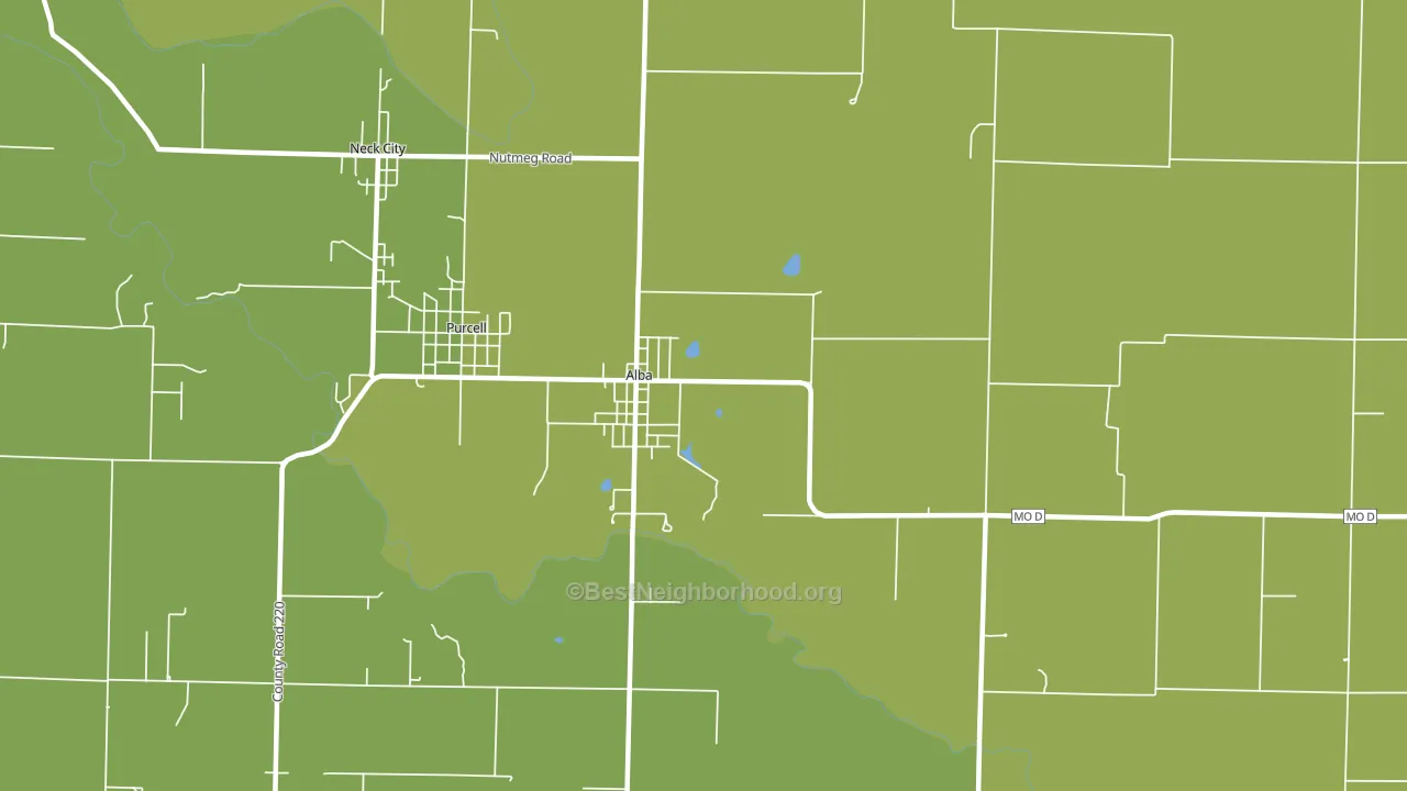 Alba, MO block-group voter-turnout map