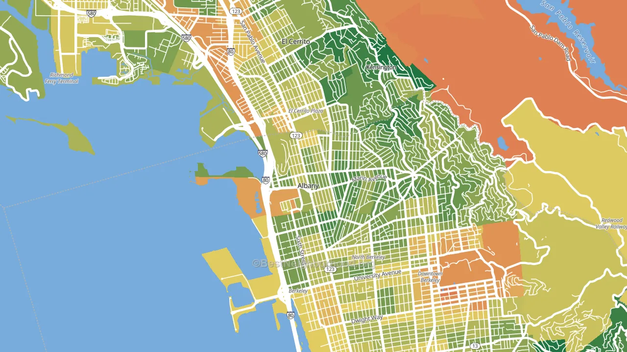Albany, CA block-group voter-turnout map