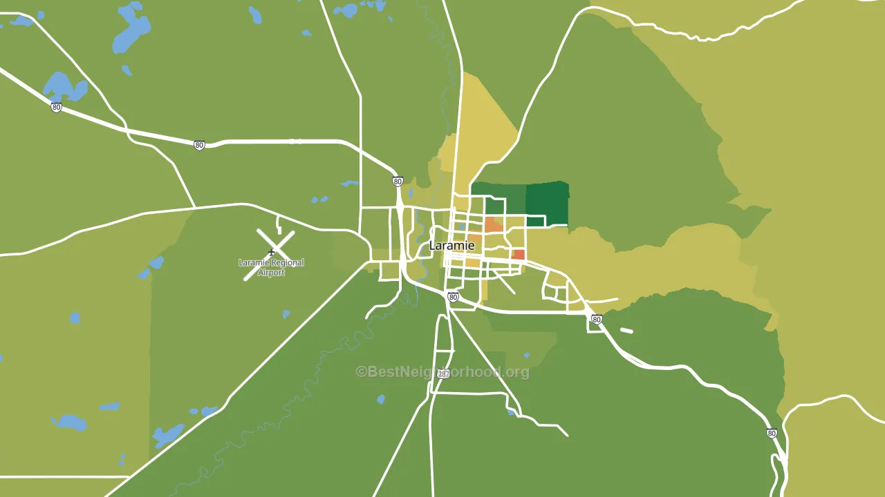 Albany County, WY block-group voter-turnout map