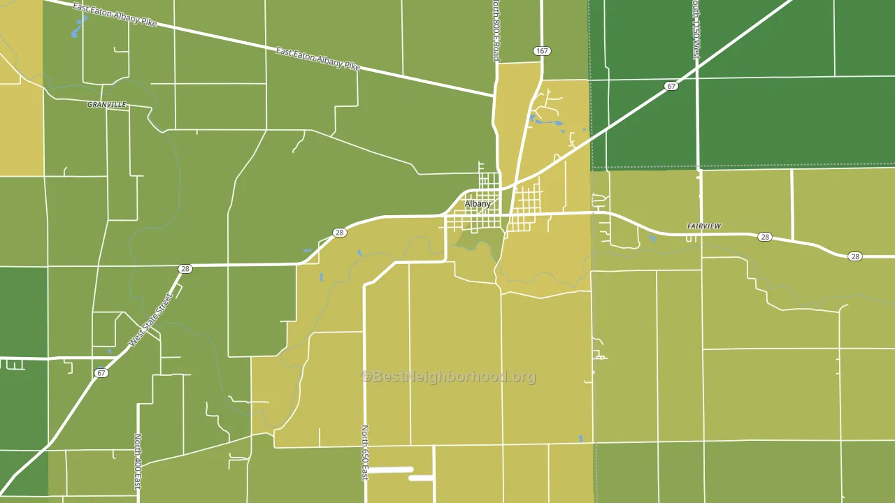 Albany, IN block-group voter-turnout map