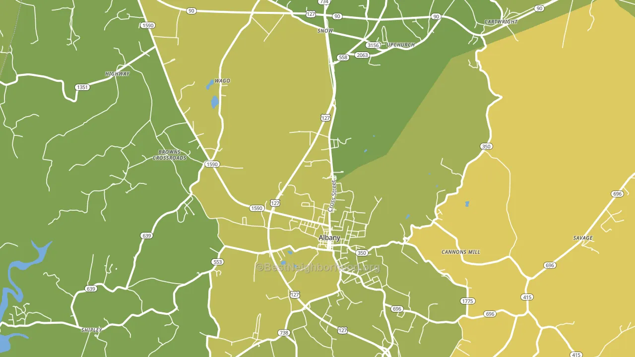 Albany, KY block-group voter-turnout map