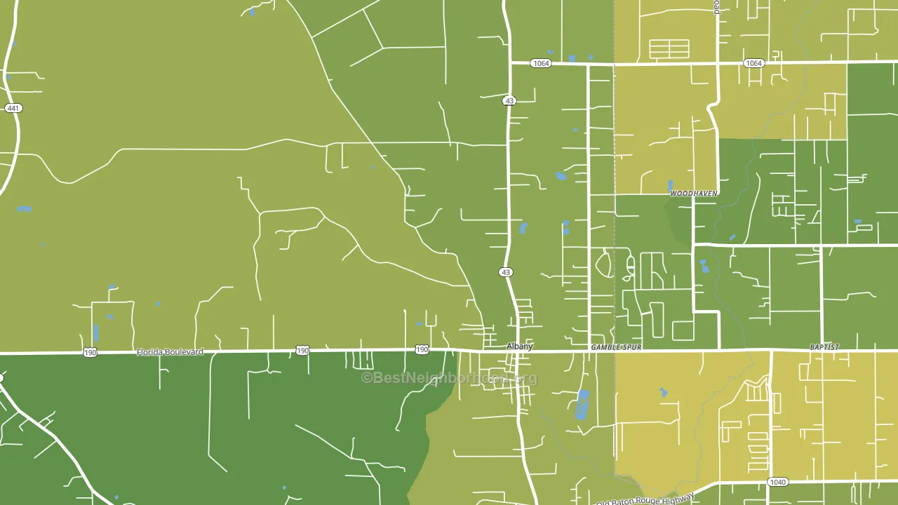 Albany, LA block-group voter-turnout map