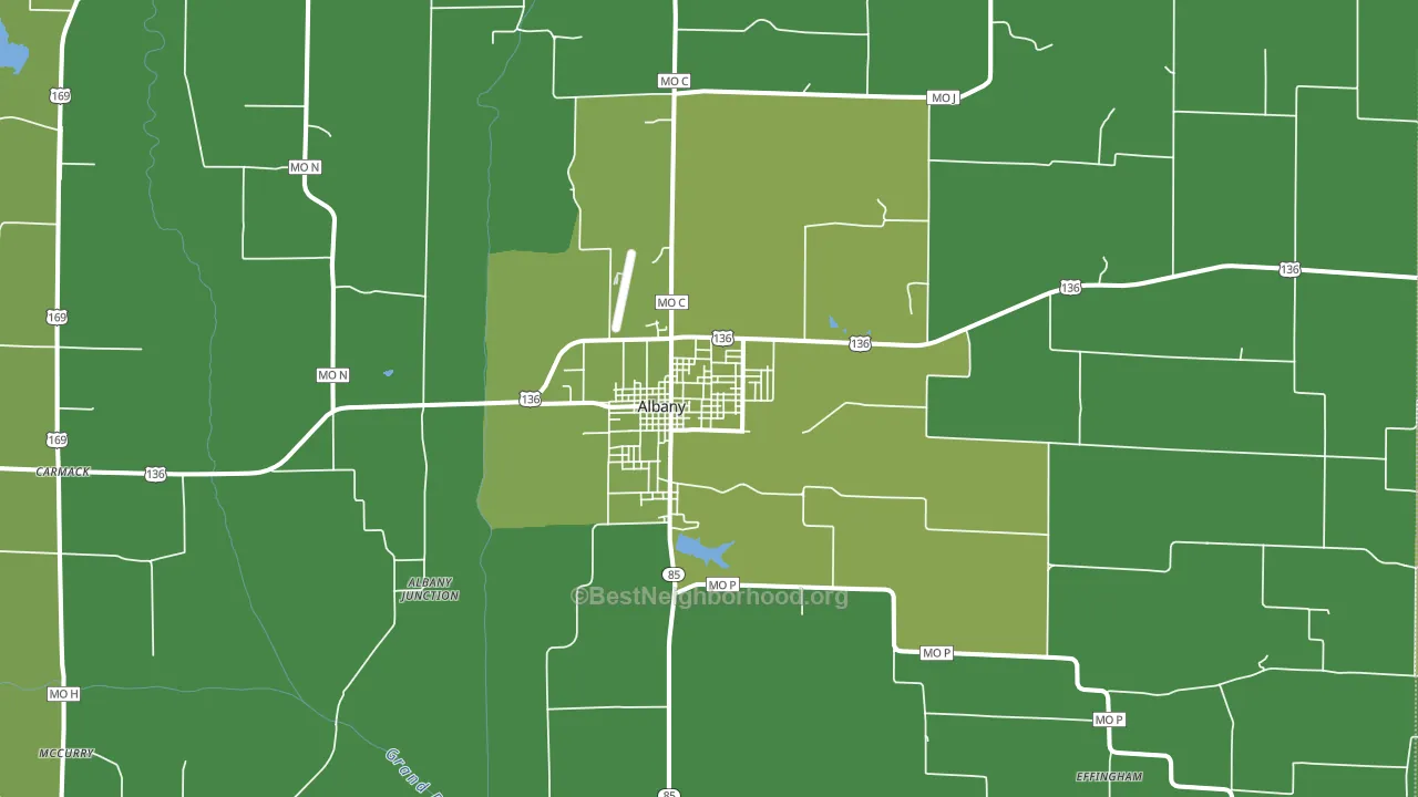 Albany, MO block-group voter-turnout map