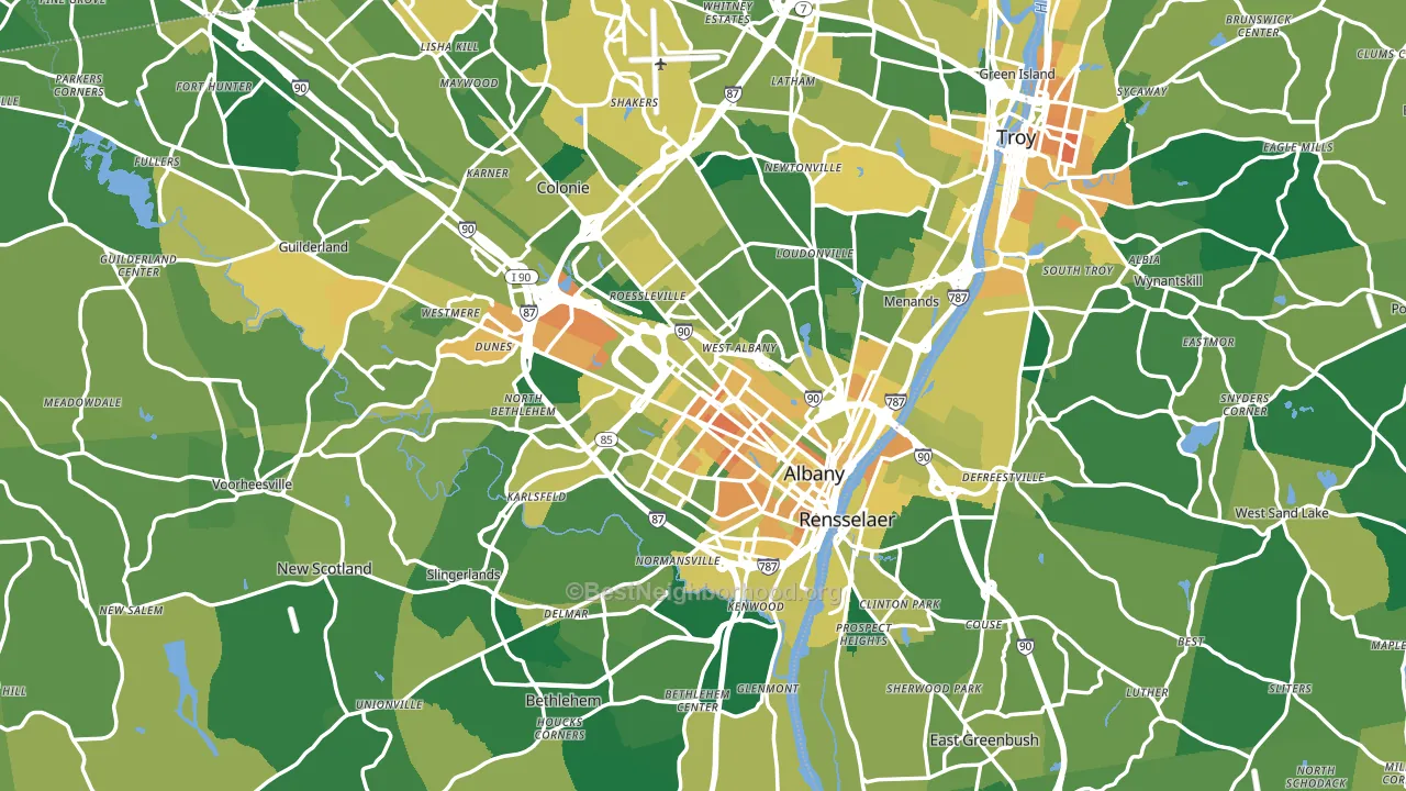 Albany, NY block-group voter-turnout map